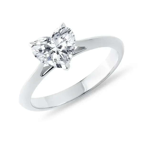 Prsteň srdce z bieleho zlata s 1.0ct lab grown diamantom KLENOTA