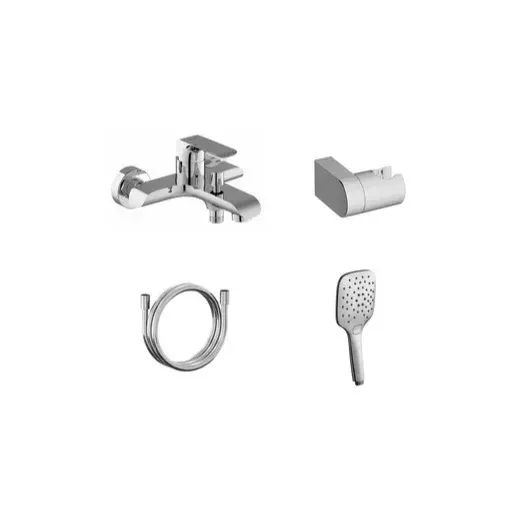 Vaňová batéria Ravak Flat so sprchovacím setom 150 mm chróm X07S113