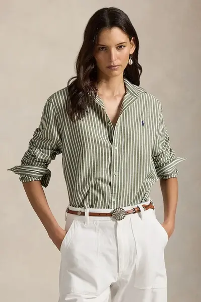 Košile s příměsí lnu Polo Ralph Lauren