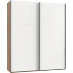 MID.YOU SKŘÍŇ S POSOUVACÍMI DVEŘMI, bílá, barvy dubu, barvy hliníku, 200/236/65 cm