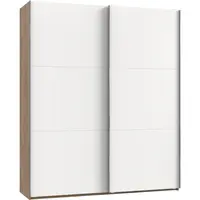 MID.YOU SKŘÍŇ S POSOUVACÍMI DVEŘMI, bílá, barvy dubu, barvy hliníku, 200/236/65 cm