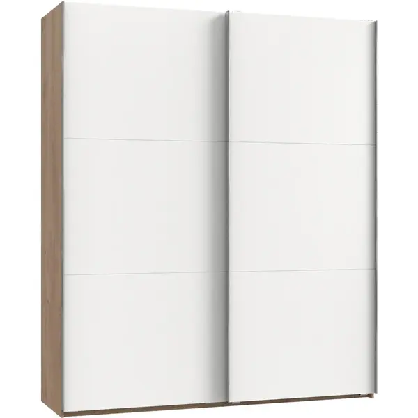 MID.YOU SKŘÍŇ S POSOUVACÍMI DVEŘMI, bílá, barvy dubu, barvy hliníku, 200/236/65 cm
