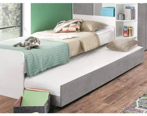 Prídavné výsuvné lôžko pod posteľ Joker, biele/šedý beton%