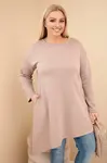Plus size šaty z viskózy s asymetrickým lemem