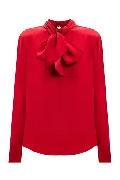 Červená blúzka s mašľou