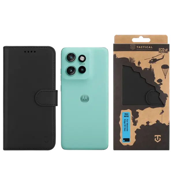 Flipové pouzdro Tactical Field Notes pro Motorola Edge 60 Neo, černá
