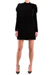 Černé mini šaty s dlouhým rukávem