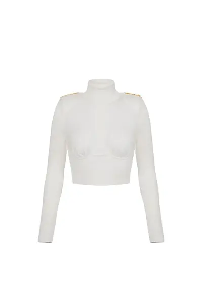 Elisabetta Franchi bílý rolákový top