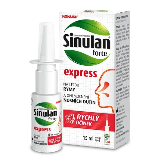 Sinulan forte Express, sprej do nosu, symptomatická léčba rýmy 15 ml