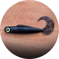 Redbass gumová nástraha twister kixter dark black - xs 45 mm