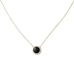 Daniel Wellington Krásny pozlátený náhrdelník s čiernym achátom a kryštálmi Audrey DW00401444