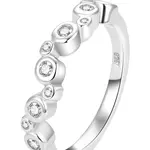 Beneto Moderné strieborný prsteň so zirkónmi AGG388 56 mm