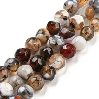 Dyed Natural Fire Crackle Agate Beads Strands