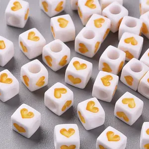 White Opaque Acrylic Beads