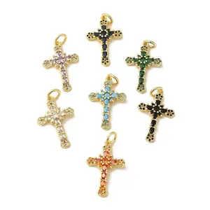 Brass Micro Pave Cubic Zirconia Pendants