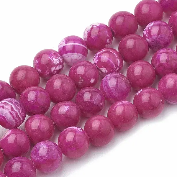 Dyed Natural Crackle Agate Beads Strands