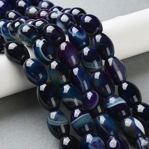 Natural Banded Agate (Dyed & Heated) Beads Strands