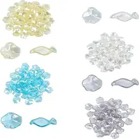 200Pcs 4 Colors Transparent Acrylic Pendants