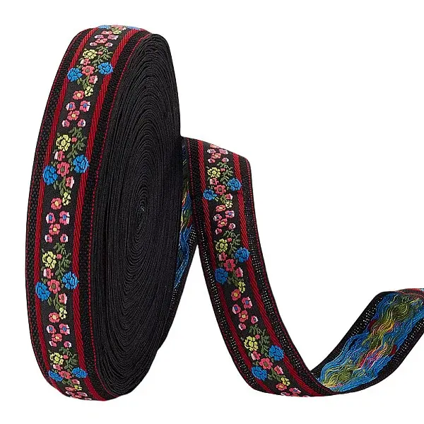 11 Yards Polycotton(Polyester Cotton) Embroidery Flower Ribbon