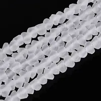 Frosted Transparent Glass Beads Strands