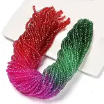 Transparent Painted Glass Beads Strands