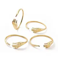 Cubic Zirconia Hand Palm Open Cuff Bangle