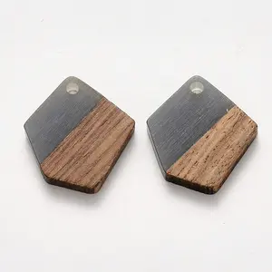 Transparent Resin & Walnut Wood Pendants