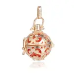Golden Plated Brass Hollow Round Cage Pendants
