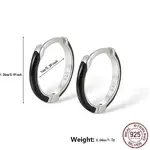 Anti-Tarnish Rhodium Plated Platinum 925 Sterling Silver Enamel Hoop Earrings