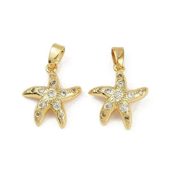 Brass Micro Pave Cubic Zirconia Pendants