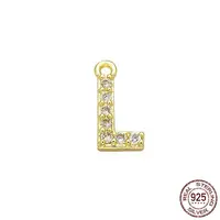 Real 18K Gold Plated 925 Sterling Silver Micro Pave Clear Cubic Zirconia Charms
