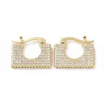 Cubic Zirconia Rectangle Hoop Earrings
