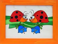 Obr 077 obrázek berušky oranžový - l - 340x505mm