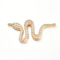 Brass Micro Pave Clear Cubic Zirconia Links connectors