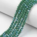 Electroplate Opaque Solid Color Glass Beads Strands