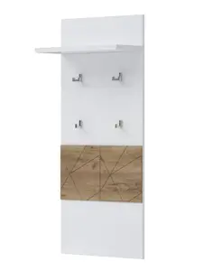 Věšákový panel freya - dub halifax/bílá