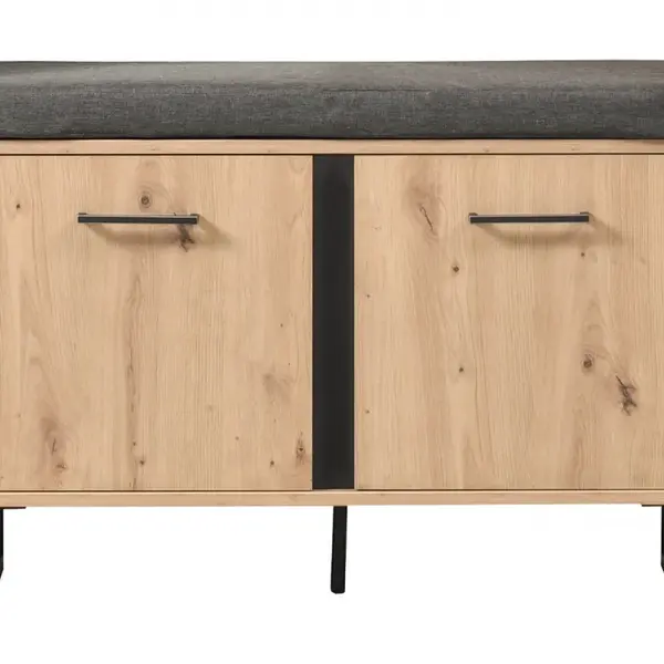 Lavice do předsíně nathan - dub artisan/černá