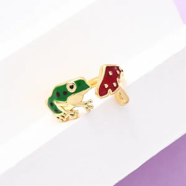 Brass Enamel Cuff Rings