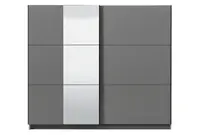 Šatní skříň s posuvnými dveřmi a zrcadlem catalina 240 - šedá