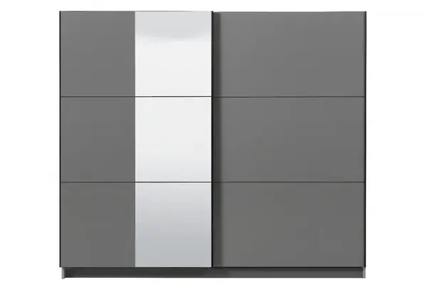 Šatní skříň s posuvnými dveřmi a zrcadlem catalina 240 - šedá