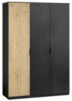 Třídvéřová šatní skříň sirius - dub černý/dub zlatý