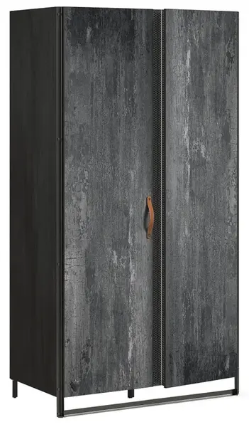 Dvoudveřová šatní skříň nebula - šedá/černá
