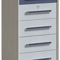 Komoda se šuplíky lincoln - dub/dub modrý/tmavě modrá