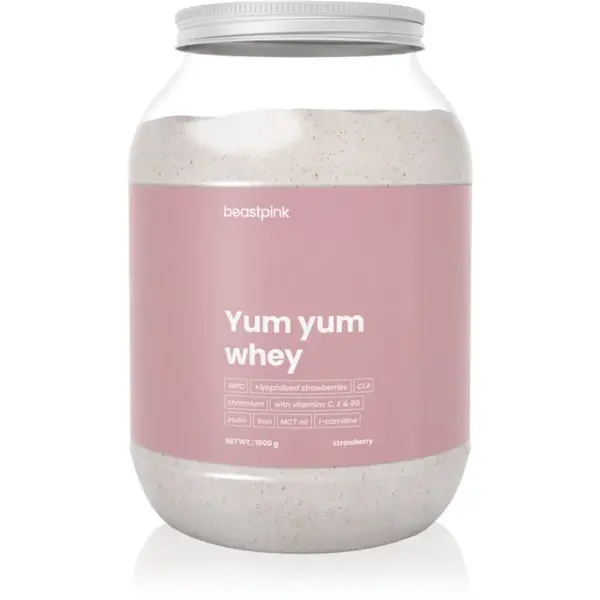 BeastPink Yum Yum Whey srvátkový proteín pre ženy príchuť Strawberry Splash 1000 g