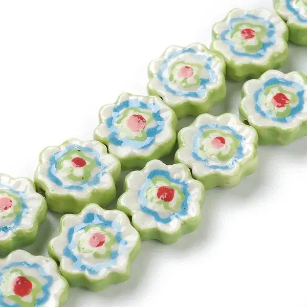 Handmade Porcelain Flower Beads Strands