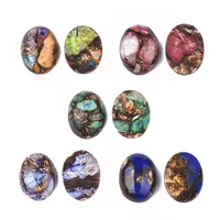 Assembled Synthetic Imperial Jasper and Bronzite  Cabochons