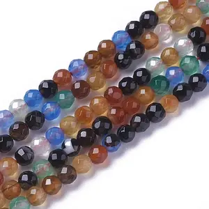 Natural Dyed & Heated Multi-Color Agate Beads Strands