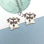 Alloy Enamel Puppy Pendants