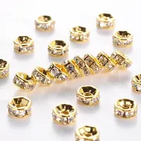 Brass Grade A Rhinestone Spacer Beads