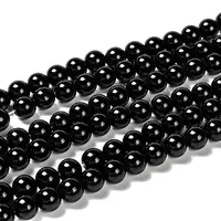 Natural Eyeless Obsidian Beads Strands
